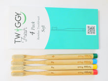 Load image into Gallery viewer, 4Pack Bamboo Toothbrush
